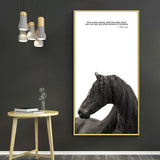 Nordic Minimalist Black n White Horses With Quote Canvas